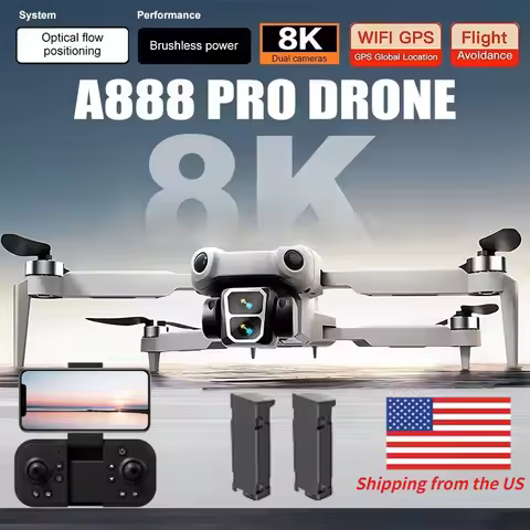 For Genuine A888 Pro Drone 4K Professional ESC Dual Camera Dron Optical Flow Localization 3-Sided Ob