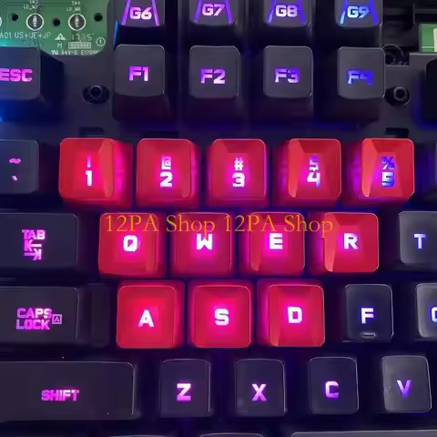12PA Keycaps for G413 G910 G810 G310 G613 K840 Romer-G Switch 12Pcs Backlit Keycap Bump and Anti-sli