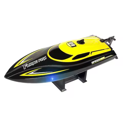 Flying Fish HJ812 High Speed Rc Boat 24G 25 Km H Medium Size Led Light Water Cooling Low Power Alarm