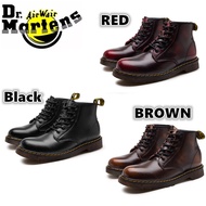 Dr.Martens Ready Stock New England Dr. Martens Martin Boots 6-Hole Couple Overall Men/Women Motorcycle High-Top Genuine Leather Classic Overalls Thick-Soled Mid-Tube Men An