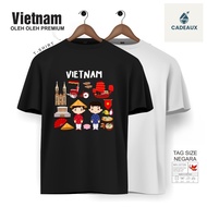 VIETNAM HUE HANOI SOUVENIR T-Shirt Cotton Combed 24s SOUVENIR PREMIUM GIFT