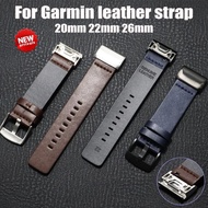 20mm 22mm 26mm Genuine Leather Watch band For Garmin Fenix 7 7S 7X 6S 6X 6 Watchband Wriststrap Fenix 5S 5X 5 Fenix 3 MK1