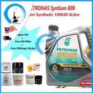 (Combo Set) Petronas Syntium 800 10W40 Engine Oil 4Litre   + Oil Filter PROTON TOYOTA PERODUA NISSAN HONDA KIA