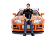 Fast & Furious 1:18 Toyota Supra Die-cast Car & 3" Brian Figure, Toys for Kids and Adults,Orange