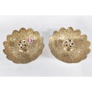 Brass Lotus Incense Holder for Agarbatti & Dhoop Cones | 3x3x1.5 inches Puja Burner (Pack of 1)