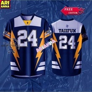 Premium (Tibetan Blue Lightning Style)Philippines Lightning Bolt Jersey Custom Name Number 24 Sublim
