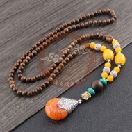 Wenwan Necklace Beaded Handmade S0488-Wenge 0.6 * 108 Neck Chain+Resin Pendant (Ice Ice Style)