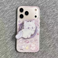 Light Purple Smudge Cat Apple 17 Phone Case 15pro 13iPhone16pro