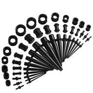 Acrylic Ear Stretching Kit Tapers Plugs Silicone Tunnels Gauges Expander 14G-00G Jewelry 50 Pieces S