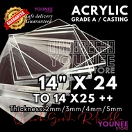14 x 24 inches to 25++ inches acrylic sheet with 2mm, 3mm 4mm and 5mm / transparent akrilik