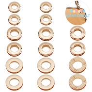 BENECREAT 1Box 18Pcs 3 Style Alloy Grommet Eyelet Findings Screw Together Grommet Ring for Bag Makin