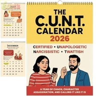 ECYOU Funny Adult Calendar, English Version Thick Paper C.U.N.T. Calendar, Planner 2026 12 Months Wa