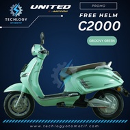 Motor Listrik United C2000 EV Motor C2000 Merek United Warna Groovy Green (Free Ongkir Jabodetabek)