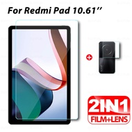 2 IN 1 Tempered Glass Guard For Xiaomi Redmi Pad 10.61 Inch Camera Screen Protector Full Cover Tablet Lens Film