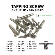 Tapping Screw JP Screw Pan Head 100 pcs 4mm 6mm 8mm 10mm