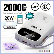 Cloema 3C Mini 20000mah Power Bank Built-in 4 wires Digital Display Carry on Airplane Portable Power