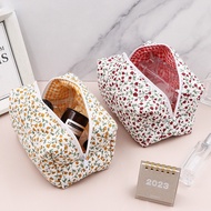 Floral Cosmetic Bag Travel Skincare Organiser Zipper Bag Portable Organiser Soft Bag