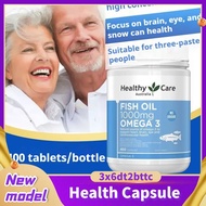 【EXP:2027】Healthy Care Deep Sea Fish Oil 400s Capsules - Support Heart, Eye & Brain Health, No Sugar