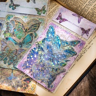 20 Pcs Colorful Jewel Butterfly Series Laser Bronzing PET Stickers Decoration DIY Material Stickers