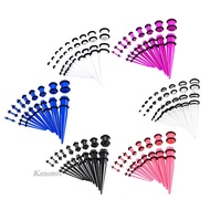 [Kesoto1] 18Pcs Gauges Kit Tapers And Plugs Acrylic Tunnels 14G-00G Ear Stretching Set For Women Men