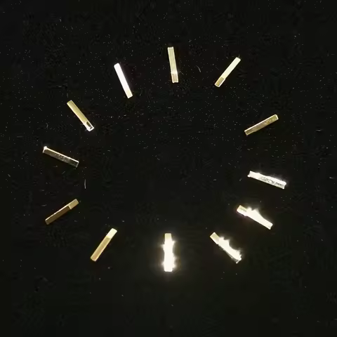 watch dial hour index hour indices glossy gold color rectangle shape (no lume) 0.6mmx4mm metal watch