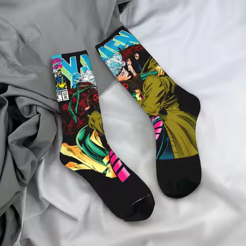 X Men Gambit & amp Rogue Beautiful Couple Cover Socks Graphic Stockings Non Slip Men Socks Breathabl