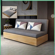 Multifunctional Day-Bed Living Foldable Room Sofa Bed Solid Wood With Storage