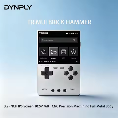 TRIMUI Brick Hammer Portable Handheld Game Player with 3.2'' IPS Screen CNC Full Metal Body Retro Ga