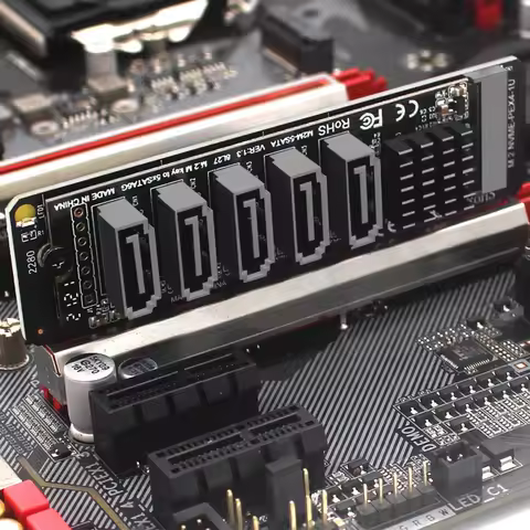 M.2 M-Key PCI Express To SATA 3.0 Hard Disk Adapter Card JMB585 Chipset Expansion Card Adapter Suppo