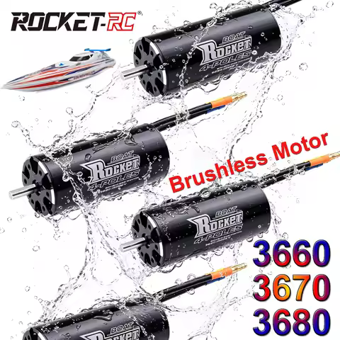 Surpass Hobby Rocket-RC Waterproof 3660 3670 3680 Brushless Motor 5.0mm Shaft for 800-1000mm RC Boat