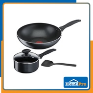 Tefal Cookware Cook and Clean Set 4 in 1 Set Frypan 28 cm and Pot With Lid 16 cm B225S4