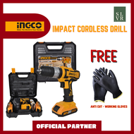 INGCO Professional Cordless Impact Drill Original Lithium-Ion Cordless Drill 20V POWERSHARE SUPER SELECT 2 Batter and 1 Charger 20V CDLI200215 2022 Series