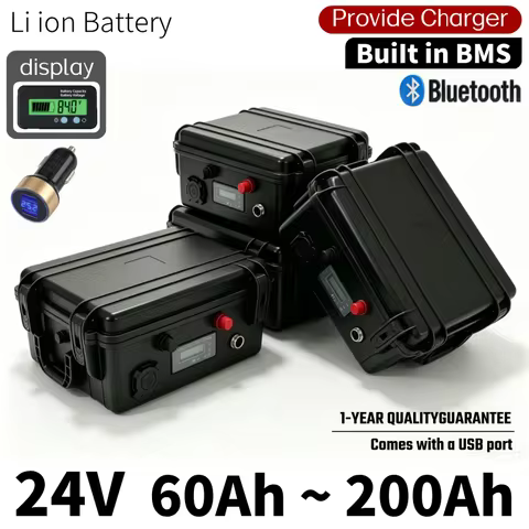 CN-24V 60Ah 80Ah 120Ah 150Ah 180Ah 200Ah Rechargeable Lithium ion Battery for Boats, outdoor camping