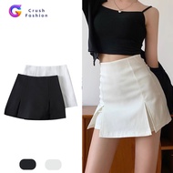 Crush Fashion Korean High Waist Skirt Shorts for Women White and Black Skirt With Slit Woman Mini Sk