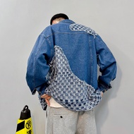 PGUP STUDIO August 22 o'clock 20 New Product Autumn Irregular Stitching Design Loose Denim Jacket