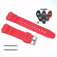 STRAP TALI JAM TANGAN CASIO SGW-400 SGW400 RUBBER STRAP CASIO SGW400 WARNA MERAH FREE 2 PEN