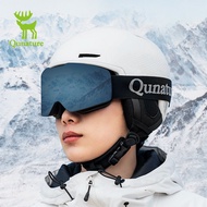 Qunature Snowboard Helmet Windproof Breathable Shockproof Adjustable Ski Helmet Detachable Earmuff