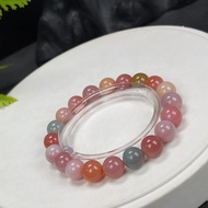 糖果鹽源瑪瑙手串9.5mm鹽源串珠手錬天然油潤細膩多彩單圈女款