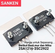 (PLUS MIKA BAUT MUR) TRANSISTOR SANKEN 2SA1216 2SC2922 KW CHINA TRANSISTOR SANKEN A1216 C2922 TRANSI