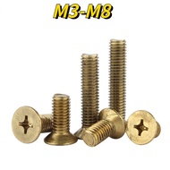[XNY] Brass Phillips Countersunk Head Screw M2M2.5M3M4M5M6M8 Flat Head Copper Screw Small Screw Phil