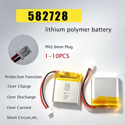 582728 3.7V 400mAh Li-polymer Lithium Battery Rechargeable Batteries Lipo for GPS Positioning Smart 