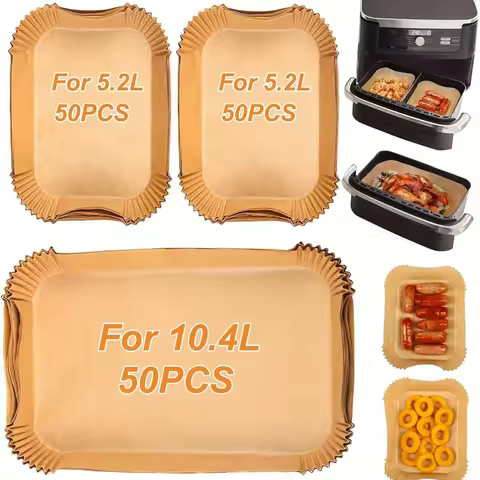 Ninja Foodi Rectangular Air Fryer Paper10.4L 5.2Ldual-pot Air Fryer Liners Baking Paper Compatible w