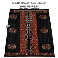 Sarung batik gurda dewasa kain katun kalem parang kusumo sogan putih
