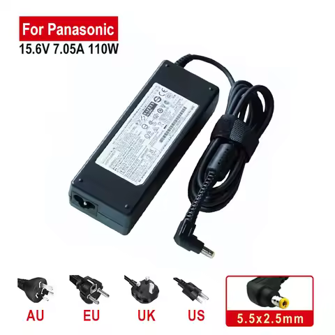 15.6V 7.05A 110W 5.5x2.5mm AC power Adapter For Panasonic ToughBook CF-31 CF-52 CF-53 Super Touch la