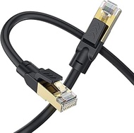 Outdoor Ethernet Cable 50 ft - Hisetec Cat 8 Long Ethernet Cable Shielded Heavy Duty 26AWG 40Gbps 20