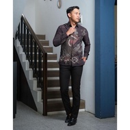 KEMEJA Azriel Men's Premium Long Sleeve Batik Shirt Size ML XL XXL