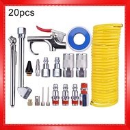 20 Pcs Air Compressor Accessories Kit, 1/4 Inch NPT Air Tool Kit with Coil Nylon Hose Blow Air Hose Fitting