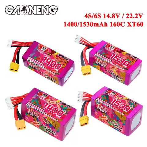 GNB 4S 6S 14.8V 22.8V 1400mAh 1530mAh 160C/320C Lipo Battery FPV Drone Quadcopter Airplane Helicopte