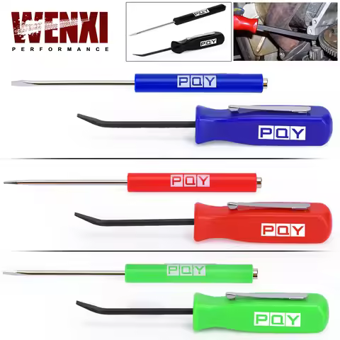Mini Pocket Clips Screwdriver Strong Magnetic Slotted + Pocket Pry Bar Short Angled Operating Handy 