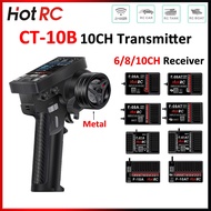 HOTRC CT-10B 10CH Transmitter 2.4Ghz Radio Color Screen With 6/8/10CH F-06A F-08AT F-01A F-10AT Gyro